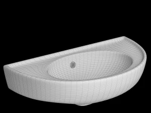 lavat&oacute;rio semic&iacute;rculo suspenso modelado no 3ds max Modelo 3D