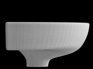 lavat&oacute;rio semic&iacute;rculo suspenso modelado no 3ds max Modelo 3D