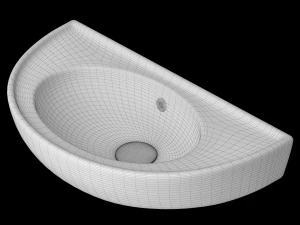 lavat&oacute;rio semic&iacute;rculo suspenso modelado no 3ds max Modelo 3D