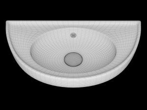 wall hung semi circle wash basin modeled in 3ds max 3D-Modell