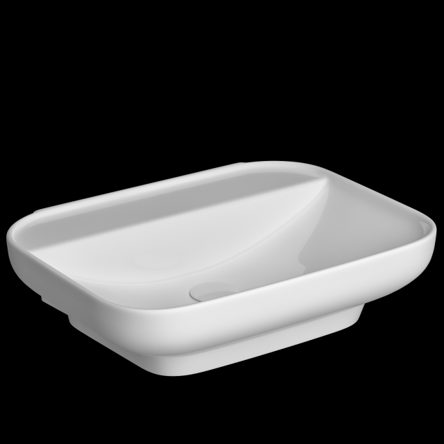 wall hung rounded rectangle wash basin modeled in 3ds max Model 3D .c4d .max .obj .3ds .fbx .stl .blend 