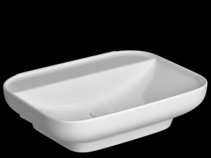 wall hung rounded rectangle wash basin modeled in 3ds max 3Dモデル