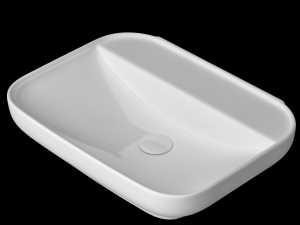 wall hung rounded rectangle wash basin modeled in 3ds max Model 3D