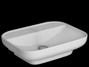 wall hung rounded rectangle wash basin modeled in 3ds max 3D Model