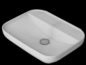 wall hung rounded rectangle wash basin modeled in 3ds max 3D Model