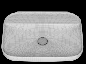 wall hung rounded rectangle wash basin modeled in 3ds max Model 3D