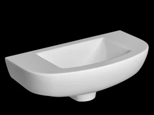 подвесной полукруглый умывальник, смоделированный в 3ds max 3D Модель