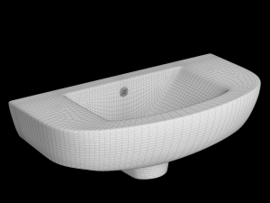 wall hung semi circle wash basin modeled in 3ds max Modelo 3D
