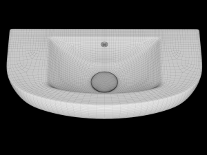 wall hung semi circle wash basin modeled in 3ds max Modelo 3D