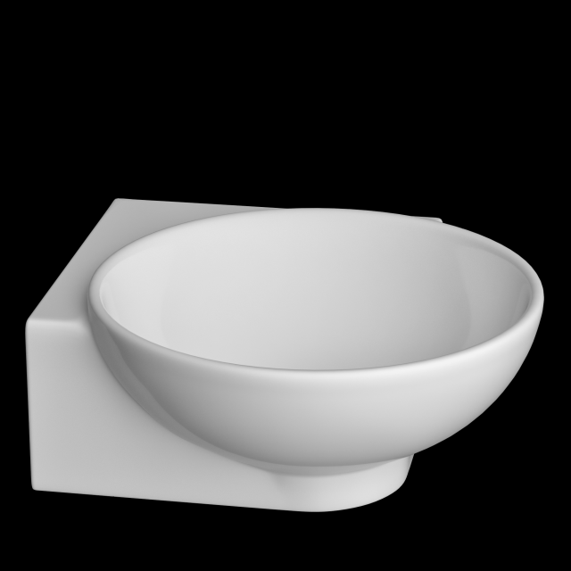 wall hung round shape corner wash basin modeled in 3ds max 3D Model .c4d .max .obj .3ds .fbx .stl .blend 
