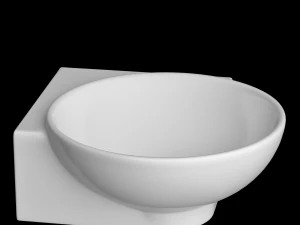 Lavat&oacute;rio de canto redondo pendurado na parede modelado no 3ds max Modelo 3D