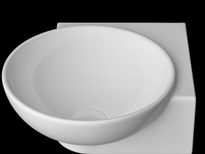 wall hung round shape corner wash basin modeled in 3ds max 3D Model