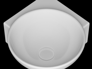 wall hung round shape corner wash basin modeled in 3ds max 3D Model