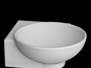 wall hung round shape corner wash basin modeled in 3ds max 3D Model