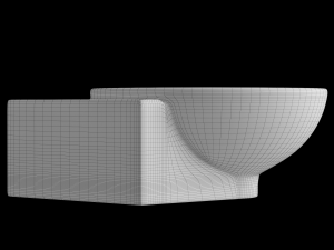 wall hung round shape corner wash basin modeled in 3ds max 3D Model