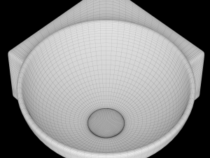 wall hung round shape corner wash basin modeled in 3ds max 3D Model