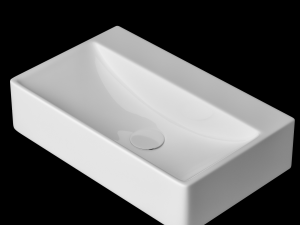 wall hung rectangle shape wash basin modeled in 3ds max 3D Model