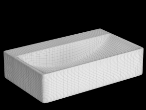 wall hung rectangle shape wash basin modeled in 3ds max 3D Model