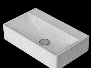 wall hung rectangle shape wash basin modeled in 3ds max 3D Model