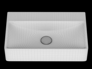 wall hung rectangle shape wash basin modeled in 3ds max 3D Model