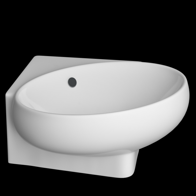 wall hung oval shape corner wash basin modeled in 3ds max 3Dモデル .c4d .max .obj .3ds .fbx .stl .blend