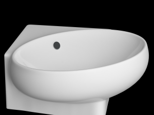 wall hung oval shape corner wash basin modeled in 3ds max 3Dモデル