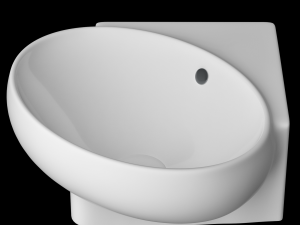 wall hung oval shape corner wash basin modeled in 3ds max 3Dモデル