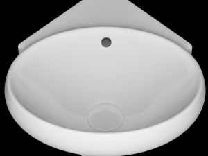 wall hung oval shape corner wash basin modeled in 3ds max 3Dモデル