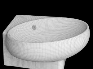 wall hung oval shape corner wash basin modeled in 3ds max 3Dモデル