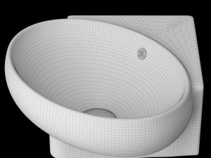 wall hung oval shape corner wash basin modeled in 3ds max 3Dモデル