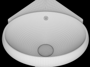 wall hung oval shape corner wash basin modeled in 3ds max 3Dモデル