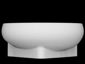 wall hung oval shape corner wash basin modeled in 3ds max 3Dモデル