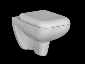 wall hung water closet toilet modeled in 3ds max Modelo 3D