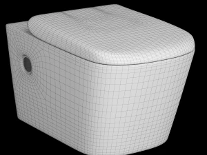 wall hung water closet toilet modeled in 3ds max 3D Model