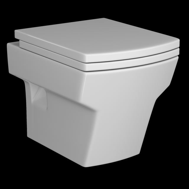 wall hung water closet toilet modeled in 3ds max Model 3D .c4d .max .obj .3ds .fbx .stl .blend 