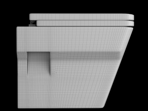 wall hung water closet toilet modeled in 3ds max Model 3D