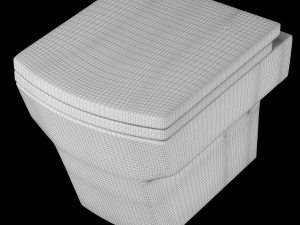 wall hung water closet toilet modeled in 3ds max Model 3D