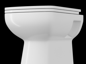 wall hung water closet toilet modeled in 3ds max Modelo 3D