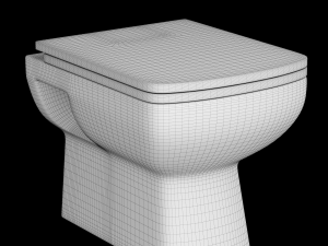 wall hung water closet toilet modeled in 3ds max Modelo 3D