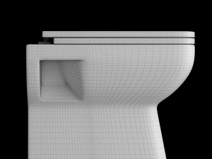 wall hung water closet toilet modeled in 3ds max Modelo 3D