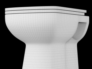 wall hung water closet toilet modeled in 3ds max Modelo 3D