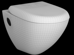 wall hung water closet toilet modeled in 3ds max 3D मॉडल