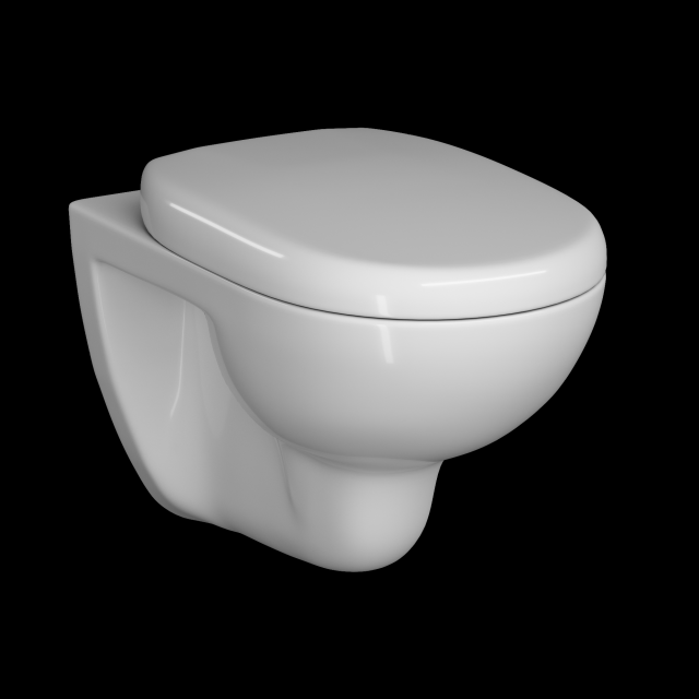 wall hung water closet toilet modeled in 3ds max Modello 3D .c4d .max .obj .3ds .fbx .stl .blend 