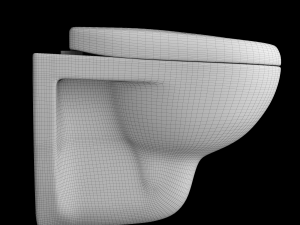 wall hung water closet toilet modeled in 3ds max Modello 3D