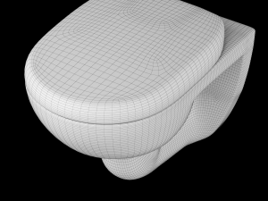 wall hung water closet toilet modeled in 3ds max Modello 3D