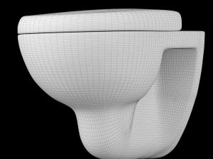 wall hung water closet toilet modeled in 3ds max Modello 3D