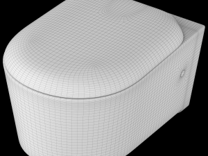 wall hung water closet toilet modeled in 3ds max Model 3D
