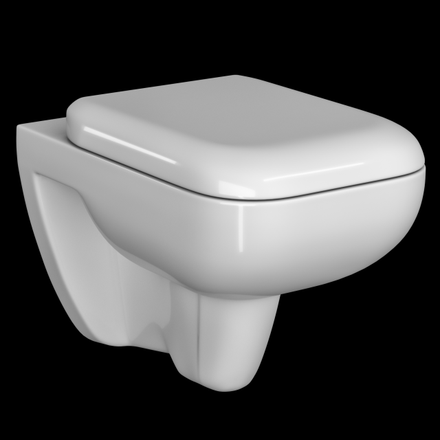 wall hung water closet toilet modeled in 3ds max Model 3D .c4d .max .obj .3ds .fbx .stl .blend 
