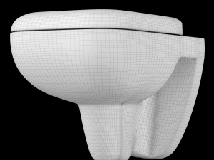 wall hung water closet toilet modeled in 3ds max Model 3D