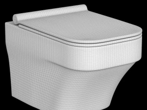 wall hung water closet toilet modeled in 3ds max 3D Model